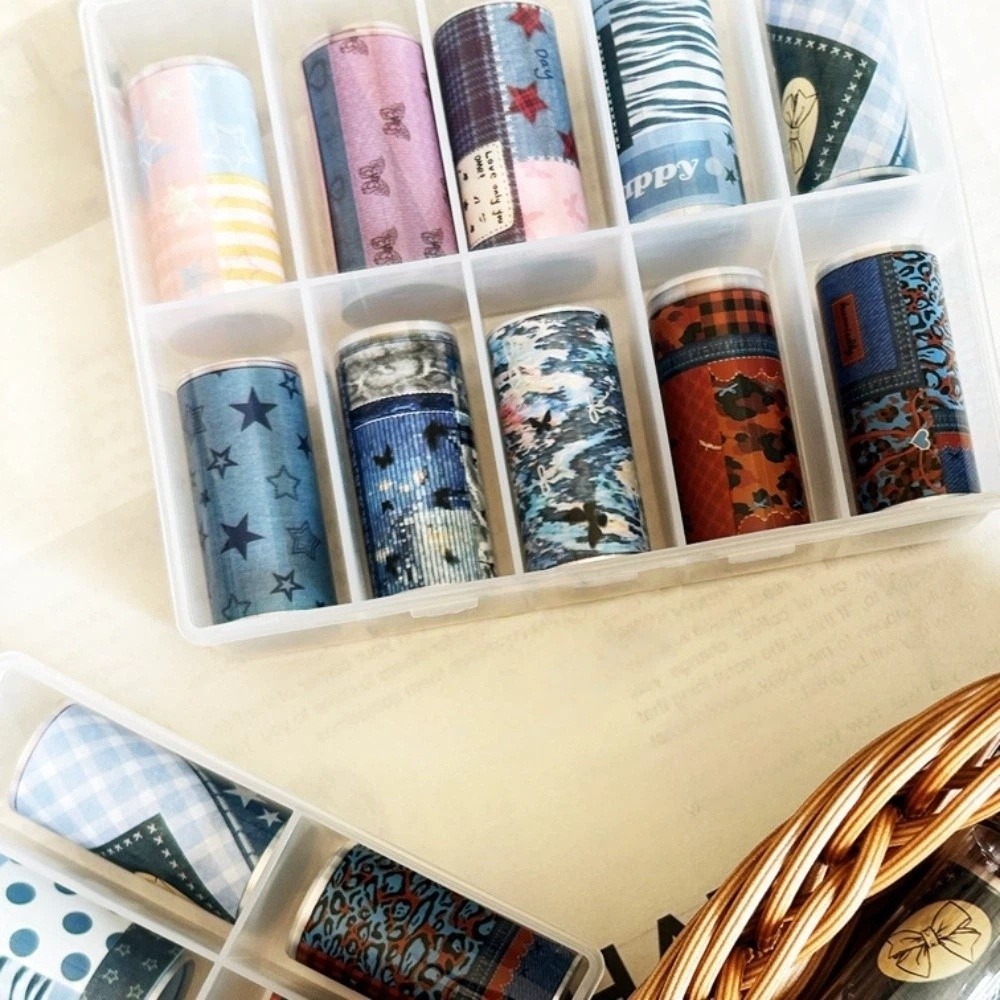 Nail Art Denim - 10 Rouleaux de Feuilles de Transfert