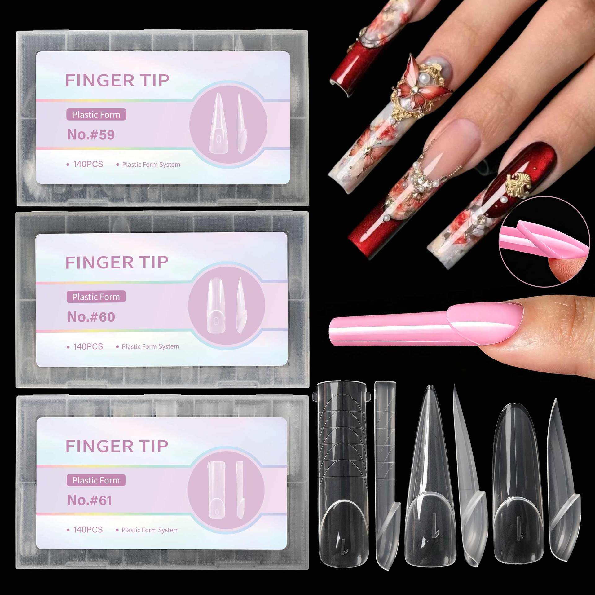 140 faux ongles à bord plat, m - Nail Art Denim avis et prix
