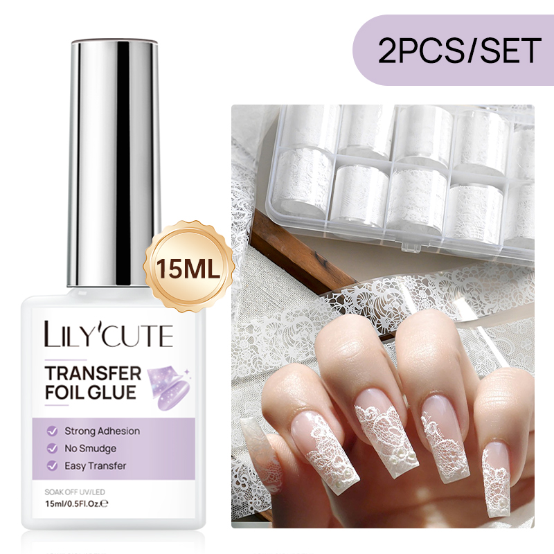 LILYCUTE Kit de gel adhésif po - Nail Foil Transfer avis et prix